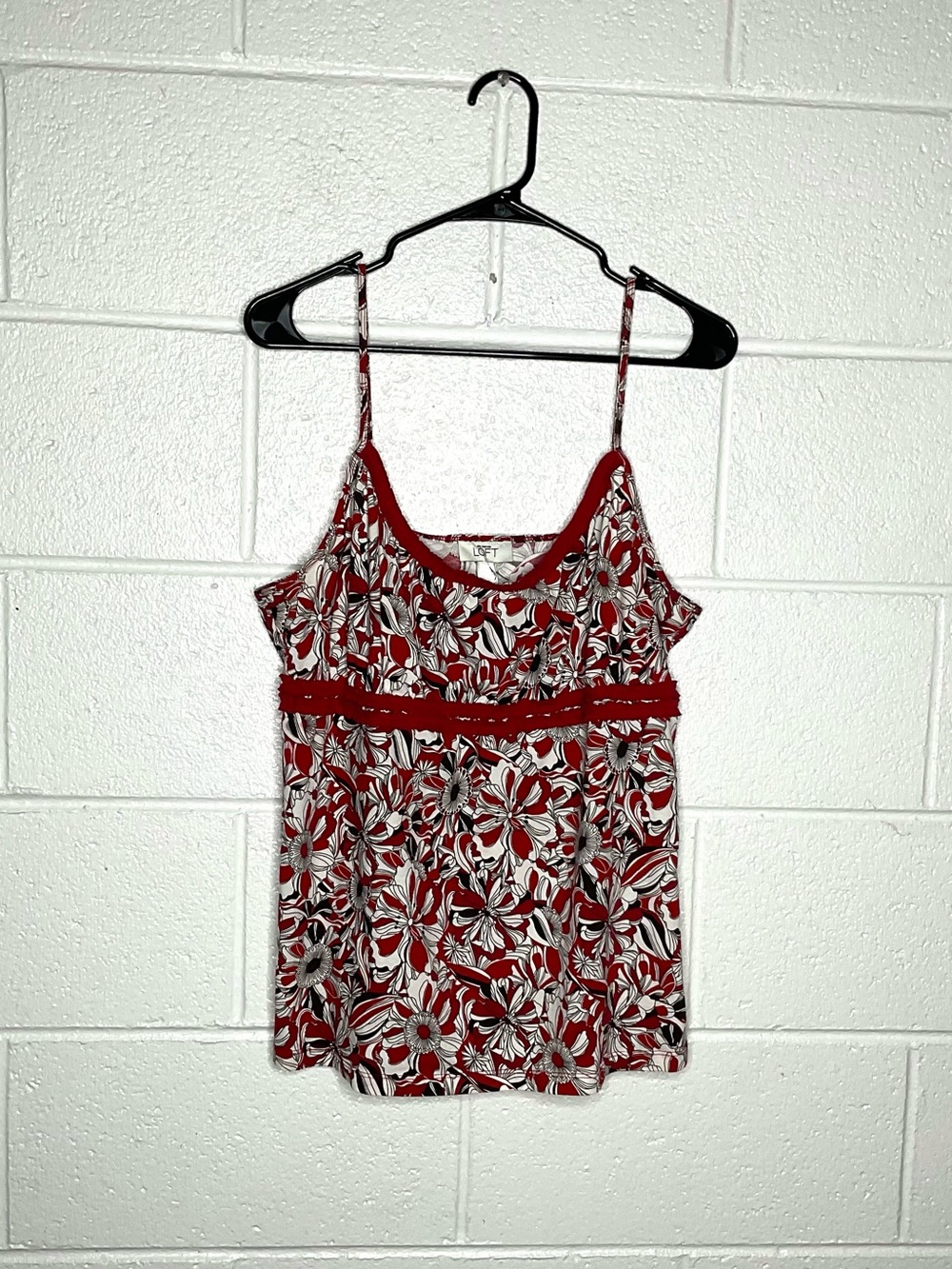 < Y2K Ann Taylor LOFT Floral Pattern Camisole Tank Top Size XL >